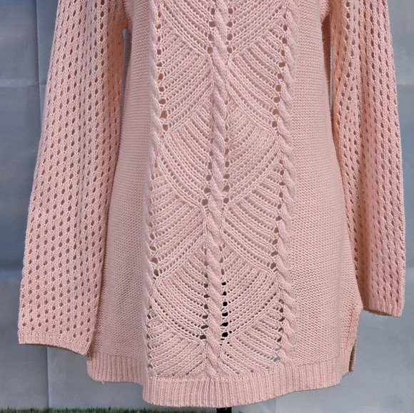 NEW DIRECTIONS | OPEN KNIT TUNIC SWEATER - Picture 9 of 16